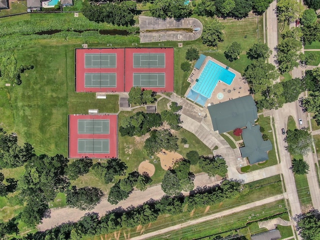 3519 El James Dr, Spring, TX 77388 - aerial view of property's location featuring a pool