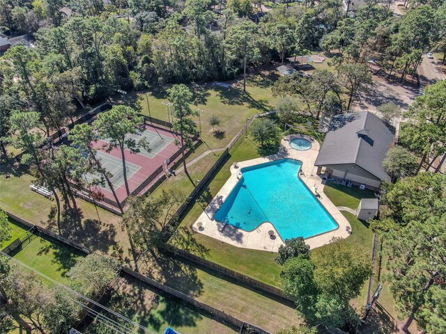 3519 El James Dr, Spring, TX 77388 - bird's eye view of a pool area
