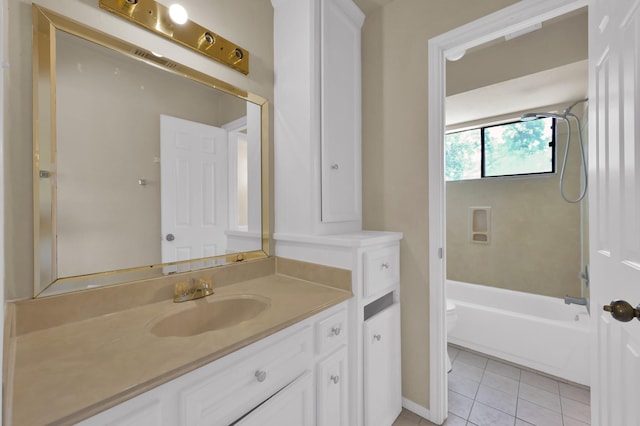 3519 El James Dr, Spring, TX 77388 - bathroom featuring vanity, tile patterned flooring, and shower / bathtub combination