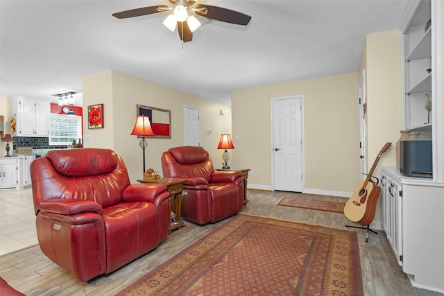 80 Indian Hbr, Trinity, TX 75862 - living area with ceiling fan and light wood finished floors