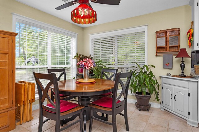 80 Indian Hbr, Trinity, TX 75862 - dining room with ceiling fan and light tile patterned floors
