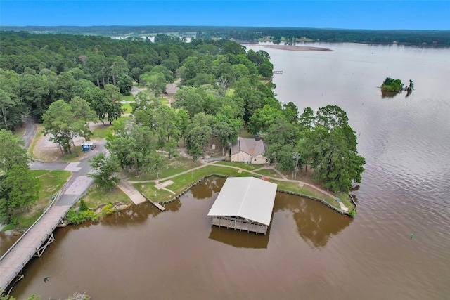 80 Indian Hbr, Trinity, TX 75862 - aerial overview of property's location with a nearby body of water and a forest
