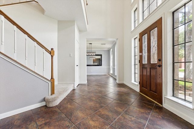 12823 Birch Falls Rd, Houston, TX 77065 - entrance foyer featuring stairway and a towering ceiling