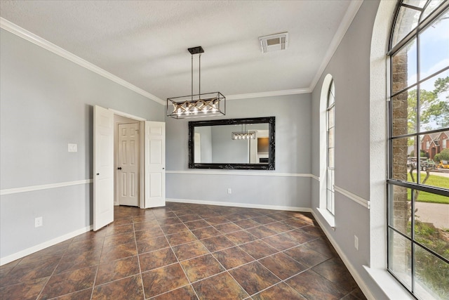12823 Birch Falls Rd, Houston, TX 77065 - unfurnished room featuring ornamental molding and a chandelier