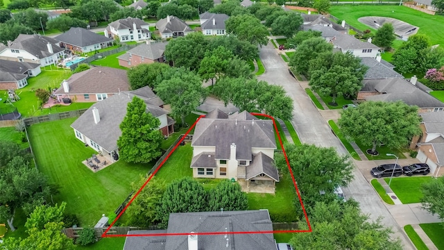 5403 Round Hollow Ct, Katy, TX 77494 - aerial view of residential area featuring property parcel outlined