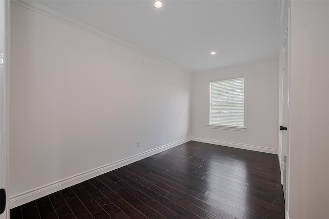 2333 Bering Dr Unit 334, Houston, TX 77057 - spare room with dark wood finished floors, ornamental molding, and recessed lighting