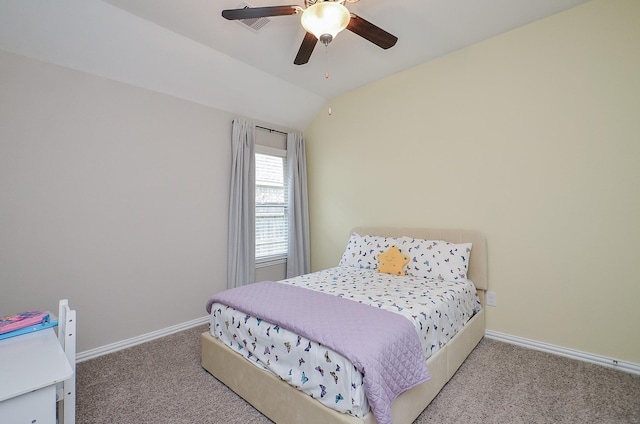 23334 Peareson Bend Ln, Richmond, TX 77469 - bedroom featuring carpet floors, lofted ceiling, and a ceiling fan