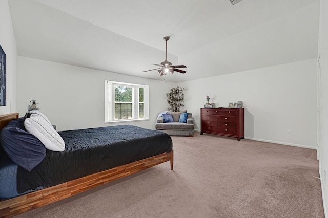 129 Breezy Shore Ct, Dickinson, TX 77539 - carpeted bedroom with vaulted ceiling and a ceiling fan