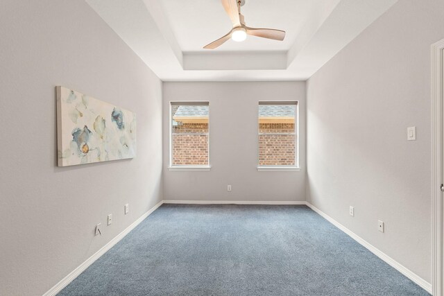 4946 Westchester Dr, Fulshear, TX 77441 - unfurnished room with carpet flooring, a raised ceiling, and ceiling fan