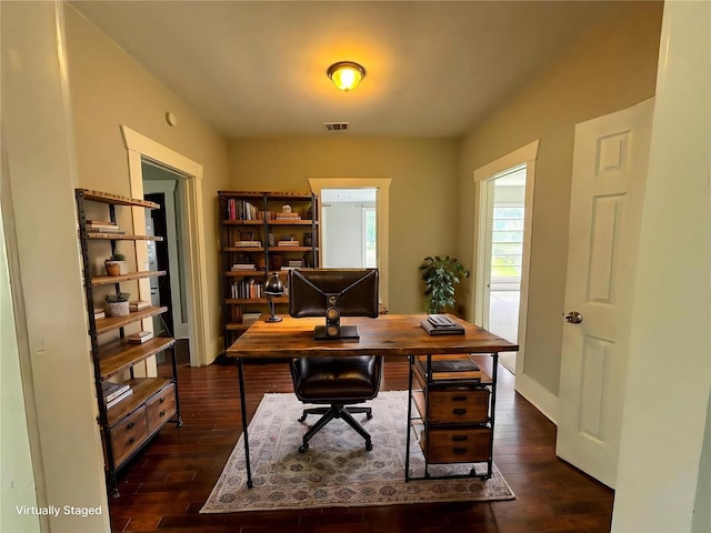 716 Olive St, Wharton, TX 77488 - office with dark wood-type flooring
