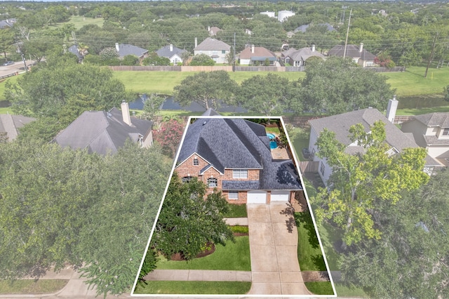 3423 Velasco Ct, Missouri City, TX 77459 - aerial perspective of suburban area with property parcel outlined
