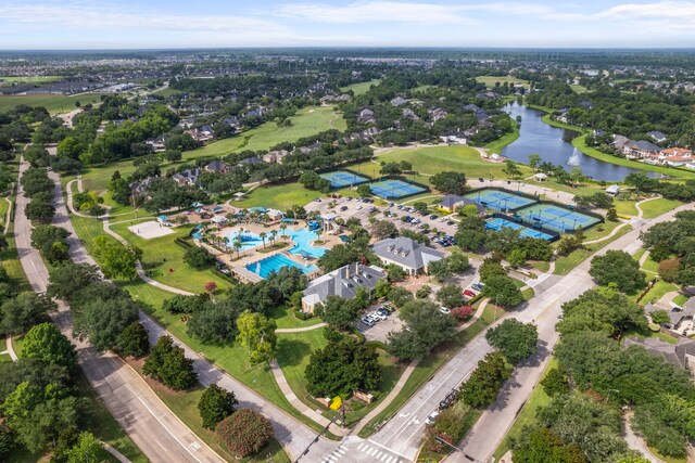 3423 Velasco Ct, Missouri City, TX 77459 - aerial overview of property's location with a large body of water and a golf club