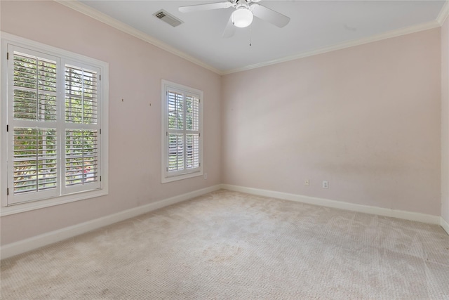 3908 Milton St, West University Place, TX 77005 - carpeted spare room with ornamental molding and a ceiling fan
