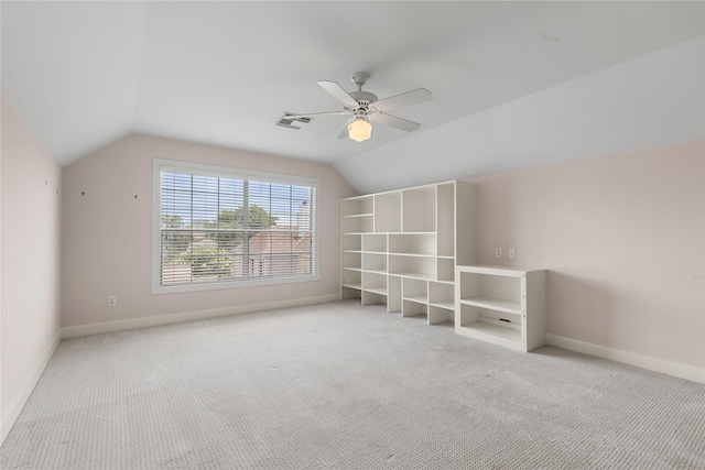 3908 Milton St, West University Place, TX 77005 - bonus room with light carpet, vaulted ceiling, and a ceiling fan