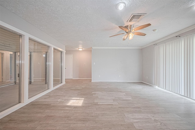 10423 Rancho Bernardo Ln, Sugar Land, TX 77498 - empty room featuring ceiling fan, a textured ceiling, and light wood-style flooring