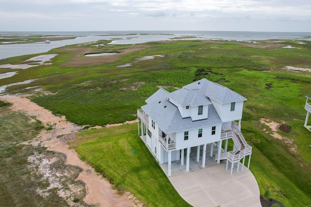 18414 Indian Beach Ct, Galveston, TX 77554 - aerial view of property and surrounding area with a large body of water