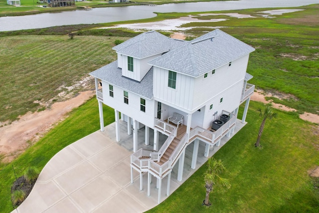 18414 Indian Beach Ct, Galveston, TX 77554 - view from above of property featuring a nearby body of water