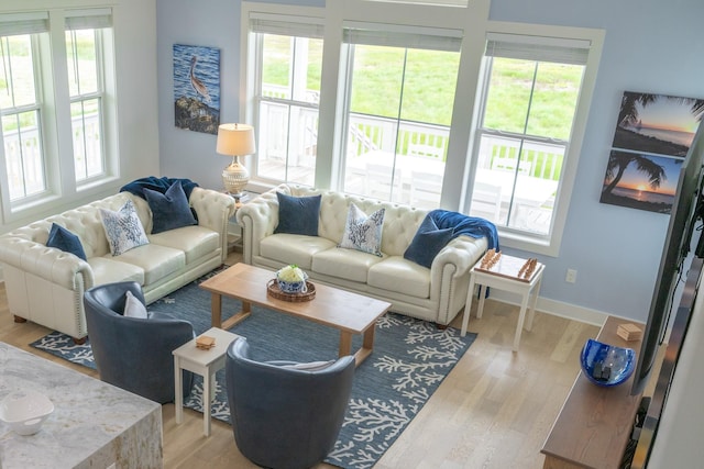 18414 Indian Beach Ct, Galveston, TX 77554 - living room with light wood finished floors and baseboards