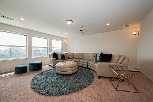 6022 Allendale Ridge Trl, Richmond, TX 77407 - living area featuring carpet floors and recessed lighting