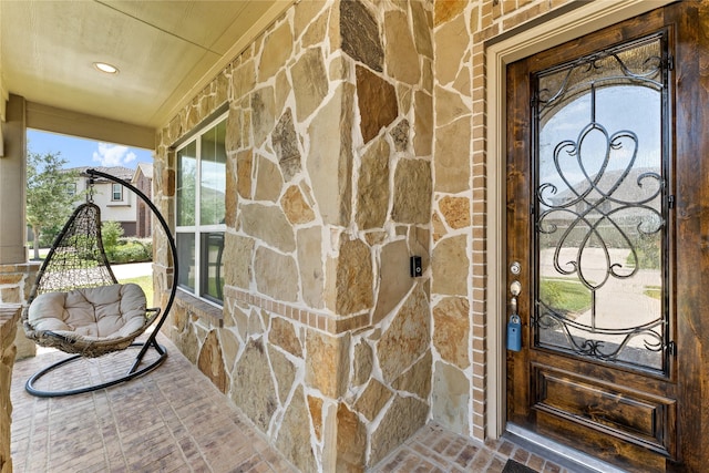 3614 Bonnie Bend Ln, Katy, TX 77494 - entrance to property with covered porch and stone siding