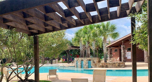 3614 Bonnie Bend Ln, Katy, TX 77494 - community pool featuring a pergola and a patio