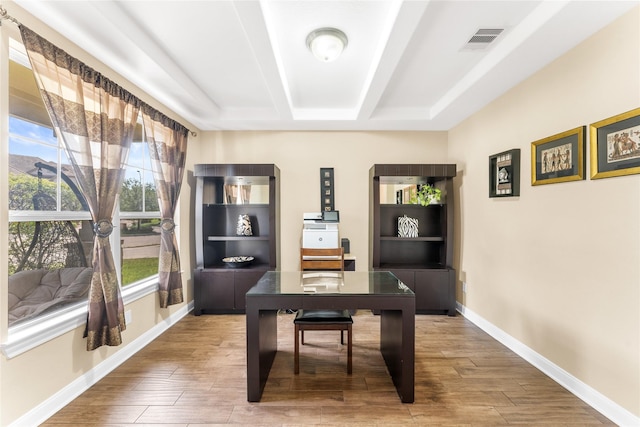 3614 Bonnie Bend Ln, Katy, TX 77494 - home office featuring wood finished floors and plenty of natural light