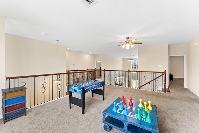 3614 Bonnie Bend Ln, Katy, TX 77494 - rec room with carpet flooring and ceiling fan