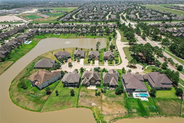 3614 Bonnie Bend Ln, Katy, TX 77494 - aerial perspective of suburban area featuring a nearby body of water