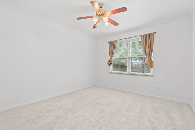 1109 Jacobs Lake Blvd, Conroe, TX 77384 - unfurnished room featuring crown molding, light colored carpet, and a ceiling fan
