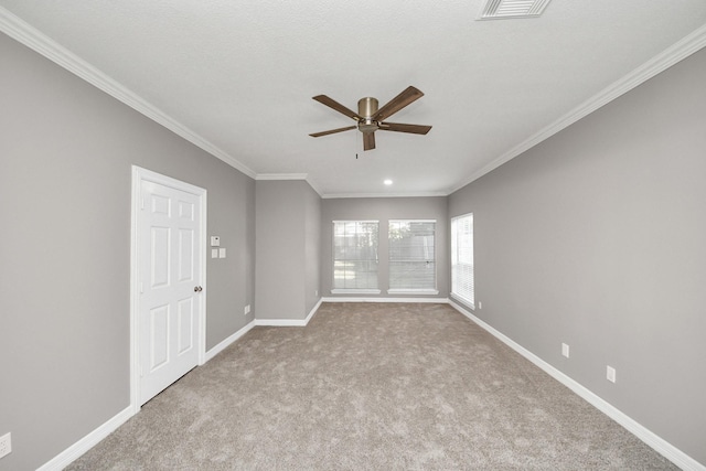 8618 Aldeburgh Ct, Spring, TX 77379 - unfurnished room featuring a ceiling fan, crown molding, carpet floors, and recessed lighting