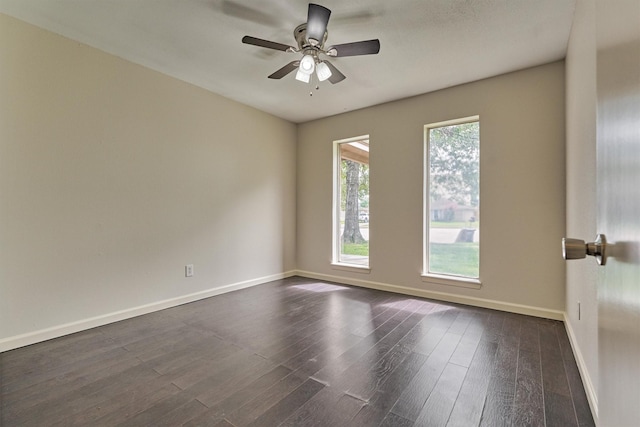 29318 Waltham St, Spring, TX 77386 - unfurnished room featuring ceiling fan and dark wood-style floors