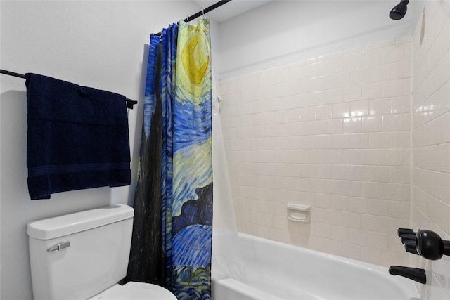 13403 Splintered Oak Dr, Houston, TX 77065 - bathroom with shower / bath combination with curtain and toilet