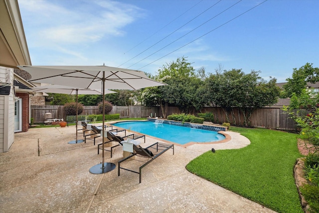 18518 Autumn Park Dr, Houston, TX 77084 - view of pool featuring a fenced backyard and a patio