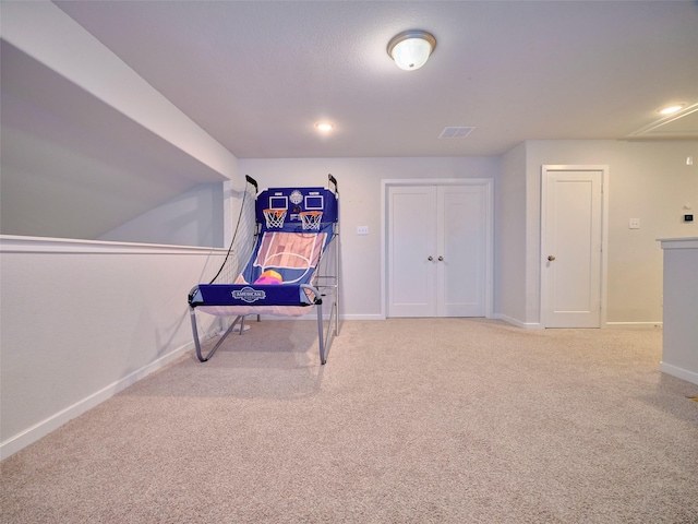400 Beken Cove Ln, La Porte, TX 77571 - recreation room with carpet and recessed lighting