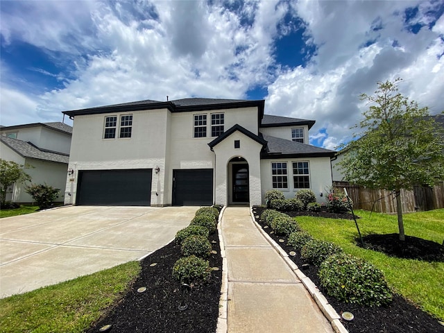 10011 Serenity Grove Dr, Missouri City, TX 77459 - view of front of house featuring a garage, driveway, and stucco siding