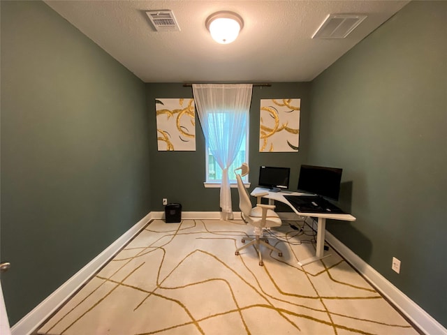 10011 Serenity Grove Dr, Missouri City, TX 77459 - office with carpet floors and a textured ceiling