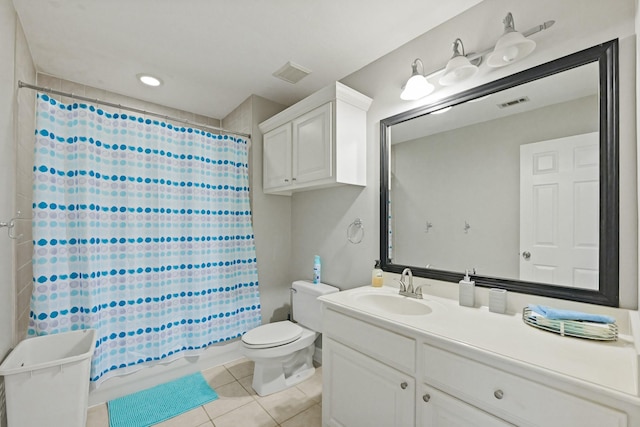 28632 Beth Marie, Magnolia, TX 77355 - bathroom with vanity, tile patterned flooring, shower / bath combination with curtain, and recessed lighting