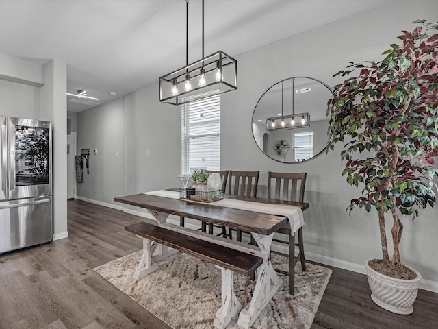 22010 Great Royal Ln, Houston, TX 77073 - dining space featuring wood finished floors, healthy amount of natural light, and ceiling fan