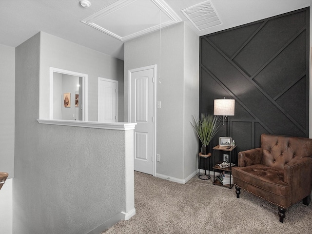 22010 Great Royal Ln, Houston, TX 77073 - sitting room featuring attic access and carpet floors