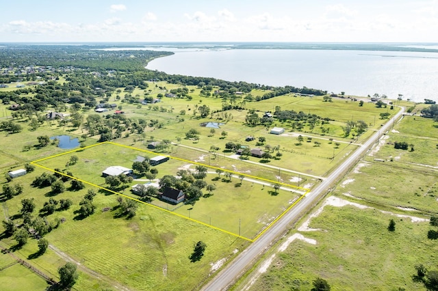 4821 Lawrence Rd, Baytown, TX 77523 - view of property location featuring a large body of water and property boundaries highlighted