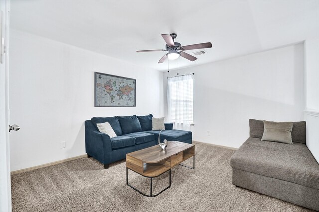 1611 Jaquima Valley Way, Houston, TX 77049 - living area with carpet flooring and ceiling fan