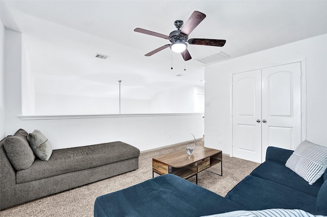 1611 Jaquima Valley Way, Houston, TX 77049 - living area with ceiling fan and carpet flooring