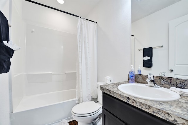 1611 Jaquima Valley Way, Houston, TX 77049 - bathroom featuring vanity and shower / bathtub combination with curtain
