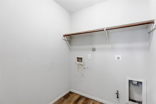 5019 Packard Elm Ct, Katy, TX 77449 - washroom with gas dryer hookup, electric dryer hookup, hookup for a washing machine, and wood finished floors