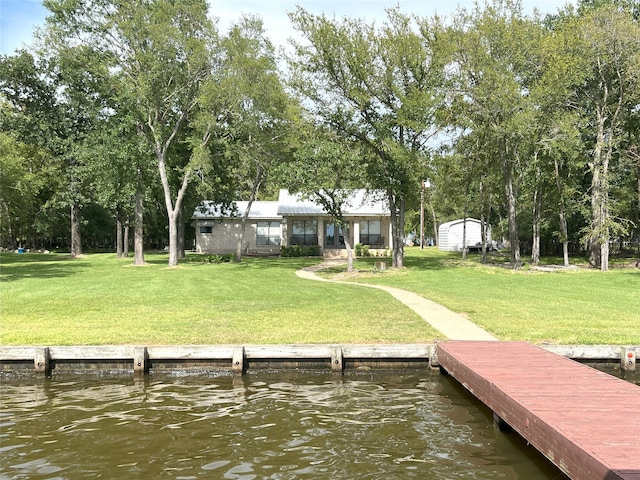 11391 Lakeshore Dr, Thornton, TX 76687 - dock featuring a water view and a yard