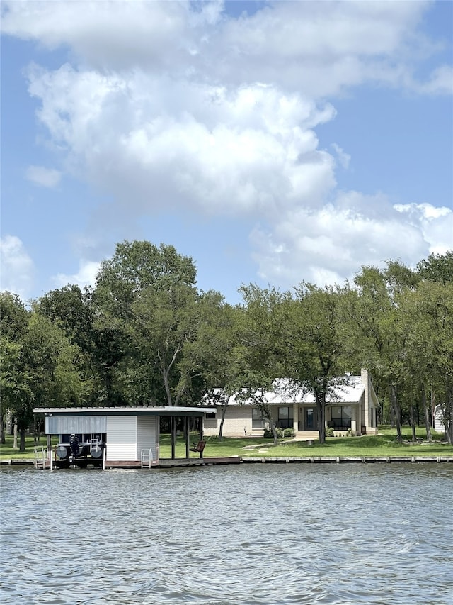 11391 Lakeshore Dr, Thornton, TX 76687 - water view featuring a boat dock and boat lift