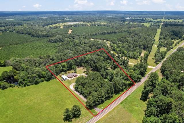 4920 Fm 350 N, Livingston, TX 77351 - aerial view of property and surrounding area featuring property boundaries highlighted