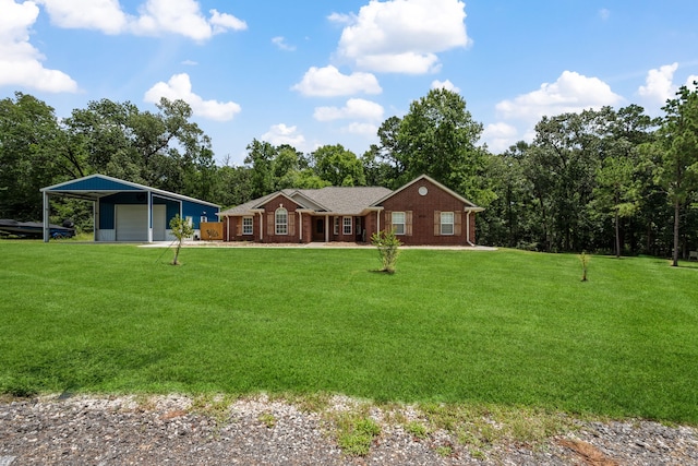 4920 Fm 350 N, Livingston, TX 77351 - single story home featuring a garage, a front lawn, brick siding, and driveway