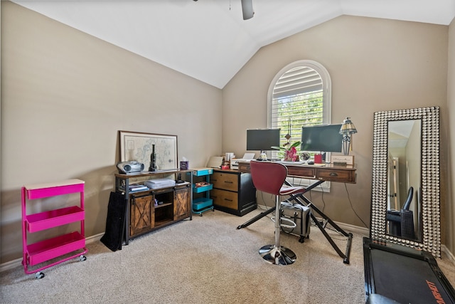 4920 Fm 350 N, Livingston, TX 77351 - office space featuring vaulted ceiling, light colored carpet, and ceiling fan