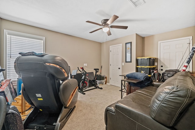 4920 Fm 350 N, Livingston, TX 77351 - home office featuring a ceiling fan and carpet flooring